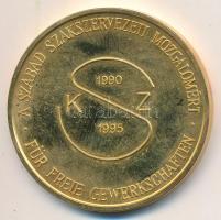 Lebó Ferenc (1960-) 1995. "A szabad szakszervezeti mozgalomért" aranyozott fém emlékérem &...