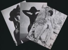 cca 1980 Véletlen találkozás, 7 db finoman erotikus fénykép modern nagyításban, 13x9 cm /
cca 1980 ...