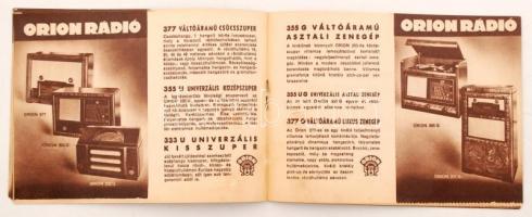 1944 Orion rádió képes reklám katalógus 24p