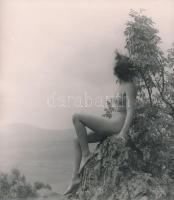 ccca 1975 Aktfotók műteremben és szabadban, 4 db finoman erotikus fénykép, 24x18 cm és 20x18 cm közö...