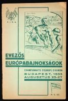 1932 Evezős Európabajnokságok Budapest. Részletes programfüzet a résztvevők felsorolásával, reklámokkal. 60p. (borítón kis hiány)