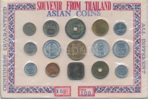 Thaiföld 15db klf érem díszcsomagolásban T:vegyes Thailand 15pcs of mixed coins in souvenir packing C:mixed