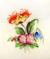 Herendi virágmintás ernyős lámpa, kézzel festett, jelzett, kis kopásnyomokkal, a talpán festéknyomok...