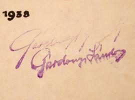 1938 Gárdonyi emléklap az író hű olvasójának kiállította Gárdonyi fia. Bélyegzett aláírással. Hiányo...