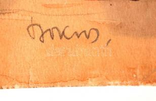 Sostarics Lajos (1896-1968): Parasztház. Akvarell, papír, jelzett, 25×25 cm