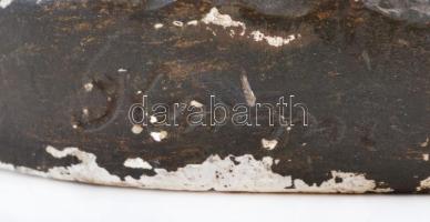 Kormos István (?-?): Kubikos. Festett gipsz, apró hibákkal, jelzett, m:21 cm, h: 25 cm