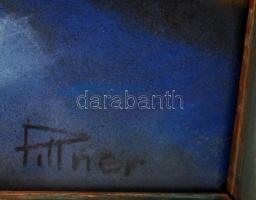 Pittner jelzéssel: Utcarészlet. Pasztell, papír, üvegezett keretben, 29×41 cm