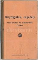 1927 Helyfoglalási engedély utcai árúsok és cipőtisztítók részére, Fővárosi VIII. ker. elöljáróság, pp.:12, 16x10cm