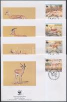 WWF: Gazellák sor + 4 db FDC WWF: Gazelle set + 4 FDC