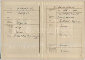 1936 Munkakönyv, Arbeitsbuch Deutsches-Reich,pp.:32, 15x10cm