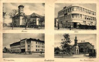 Érsekújvár, Nové Zámky; kórház, Cikta, vármegyeháza, Szent Anna kápolna / hospital, county hall, chapel (Rb)