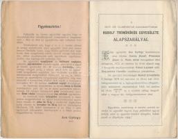 1910 Magy. Kir. Államvasutak alkalmazottainak "Rudolf Trónörökös" egyesülete alapszabályai...