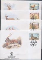 WWF: Markhor set + 4 FDC (gum disturbance) WWF: Pödröttszarvú kecske sor + 4 db FDC-n (gumi hiba)