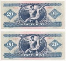 1980. 20Ft (2x) sorszámkövetők T:II szép papír