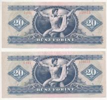 1975. 20Ft (2x) sorszámkövetők T:III szép papír
