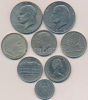 8db vegyes fémpénz klf országokból, közte Szovjetunió 1970. 1R, Kanada 1974. 1$ Ni "100 éves Wi...