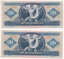1969. 20Ft (2x) sorszámkövetők T:III szép papír