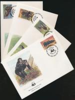 WWF Chimpanzees set + 4 FDC WWF: Csimpánzok sor + 4 db FDC
