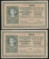 1918. 200K "A 2063" hullámos hátlap (5x) sorszámkövetők T:III