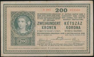 1918. 200K "A 2063" hullámos hátlap (5x) sorszámkövetők T:III