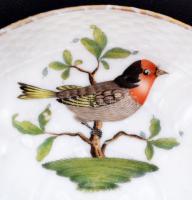 Herendi Rothschild mintás csészealj (2db), jelzett (koronás), kézzel festett, kopott aranyozás, d:13...