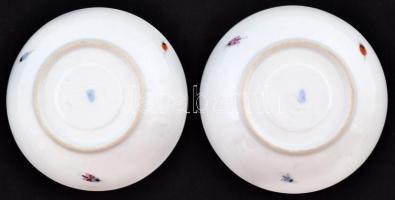 Herendi Rothschild mintás csészealj (2db), jelzett (koronás), kézzel festett, kopott aranyozás, d:13...