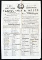 1867 Pest, a Fleischmal &amp; Weber mag- és növénykereskedés őszi kimutatása, számos érdekes növény árjegyzékével, magyar és német nyelven, 4 p. /  1867 Pest, Fleischmal &amp; Weber Samen- und Pflanzenhandlung, Herbstverzeichniss, with prices of many interesting plants in German and Hungarian, 4 p.