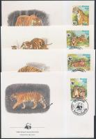 WWF: Tigrisek sor + 4 db FDC WWF Tigers set + 4 FDC