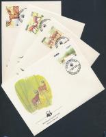 WWF: Bongo set + 4 FDC WWF: Bongó sor + 4 db FDC