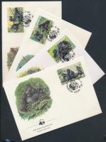 WWF Mountain gorillas set + 4 FDC WWF: Hegyi gorillák sor + 4 db FDC