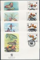 WWF: Madarak sor + 4 db FDC WWF Birds set + 4 FDC