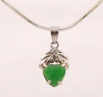 Ezüst (Ag.) nyaklánc, szintetikus kővel, bruttó: 9 g