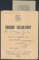 1942 Légoltalmi Liga tagsági igazolvány
