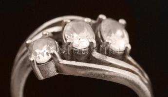 Ezüst gyűrű kövekkel, jelzett, Ag.: 4,7gr., méret:54/ Silver ring with stones, marked, Ag .: 4,7gr s...