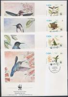 WWF: Madarak sor + 4 db FDC WWF Birds set + 4 FDC