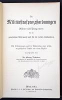 Dr. Georg Lelewer: Die Militärstrafprozessordnungen Österreich-Ungarns. Wien, 1912, Manz Verlag. 337 p. Kiadói Kiadói aranyozott egészvászon-kötésban.