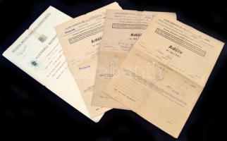 1935 Budafok illetőségi bizonyítvány a polgármester aláírásával, valamint Budafoki lakos 3 adóíve