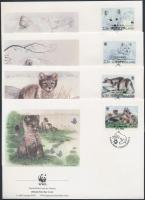 WWF Arctic fox block of 4 + 4 FDC WWF: Sarki róka négyestömb + 4 db FDC