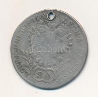1804B 20Kr Ag "I. Ferenc" T:3 lyuk
Huszár: 1964., Unger III.:1375.a