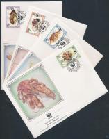 WWF: Pálmatolvaj sor + 4 db FDC WWF Coconut Crab set + 4 FDC