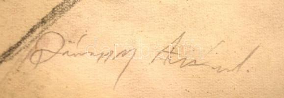 Dióssy jelzéssel: Férfi portré. Ceruza, papír, üvegezett keretben, 33×27 cm