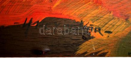 Nagy jelzéssel: Utcakép. Olaj, falemez, 34×44 cm