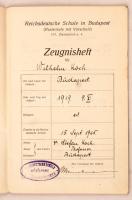 1925 Budapest VII. A Damjanich utcai birodalmi német iskola bizonyítványa