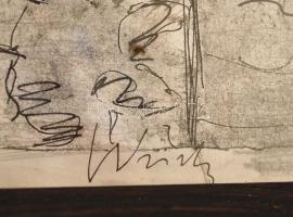 Würtz jelzéssel: Ablakok. Tus-akvarell, papír, üvegezett keretben, 26×34 cm