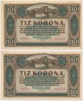 1920. 10K (4x) sorszámkövetők T:I-,II