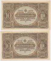 1920. 10K (4x) sorszámkövetők T:I-,II