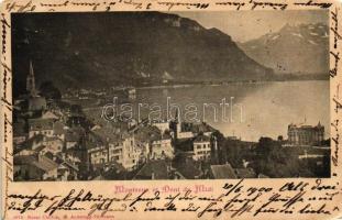 3 db RÉGI svájci képeslap, vegyes minőség; Montreaux, Zürich, cserkész  / 3 old Swiss postcards, mix...