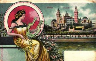 3 db RÉGI svájci képeslap, vegyes minőség; Montreaux, Zürich, cserkész  / 3 old Swiss postcards, mix...