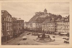 3 db RÉGI külföldi városképes képeslapfüzet; Graz, Baden bei Wien, Acre / 3 old European town-view p...