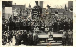 1940 Nagyvárad, Oradea; bevonulás, Horthy Miklós, Gróf Edelsheim Gyulai Ilona, Purgly Magdolna / entry of the Hungarian troops (fl)